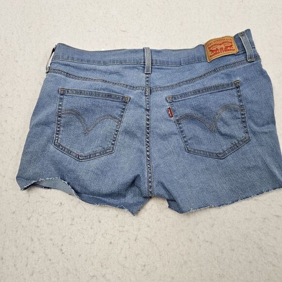 Levis Cut off Denim Shorts Size 31 High Rise Jean Light Wash Blue Summer Spring - Picture 2 of 8